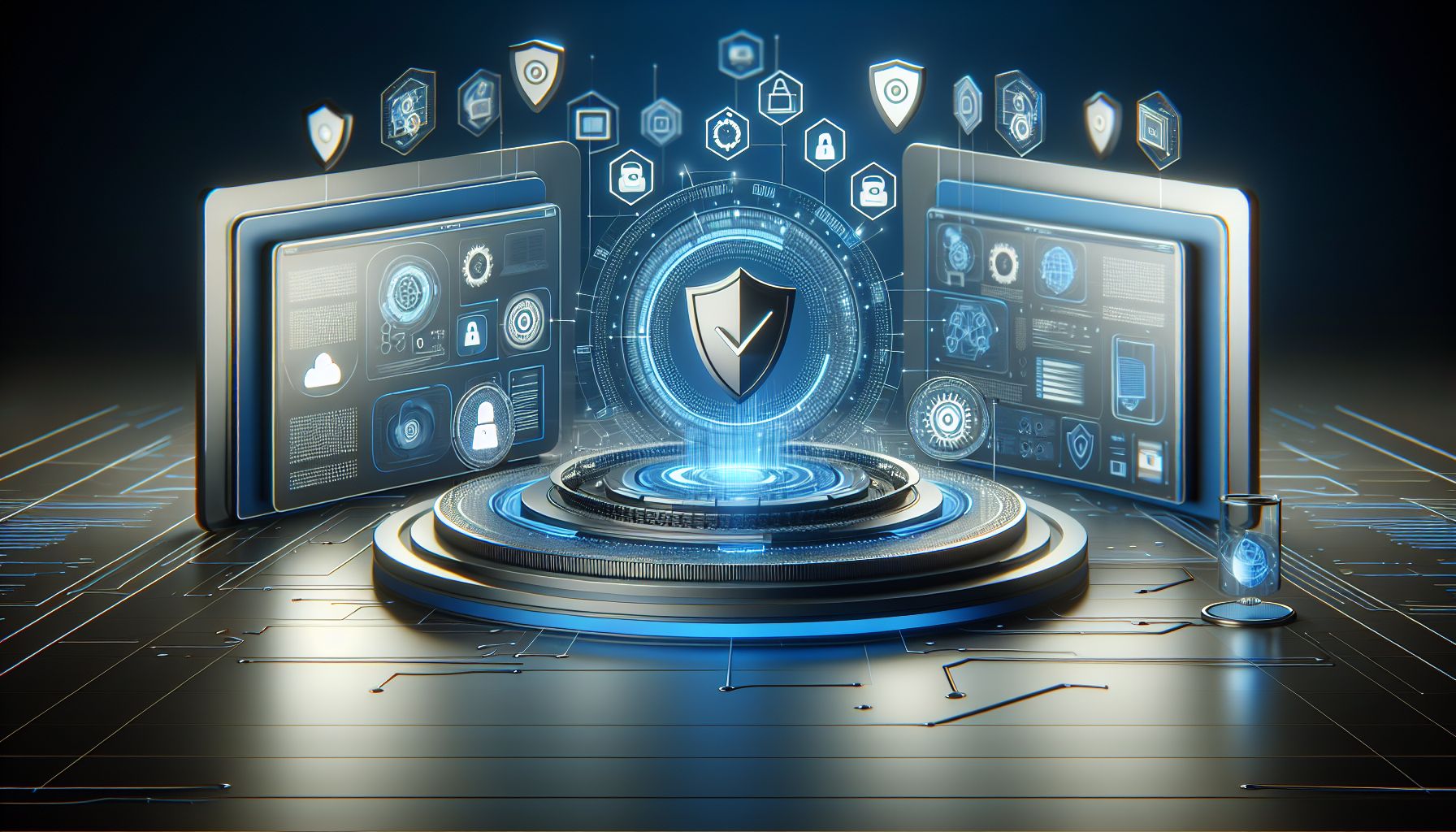 IDNRAJA security and feature update artwork with modern digital dashboard style