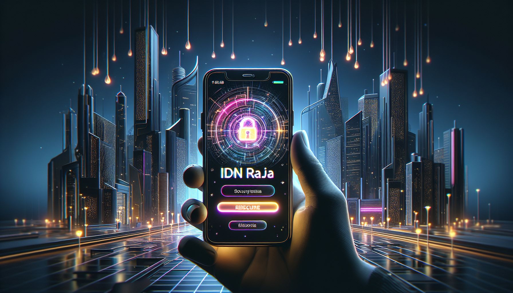Modern IDNRAJA login screen with secure mobile access and premium interface